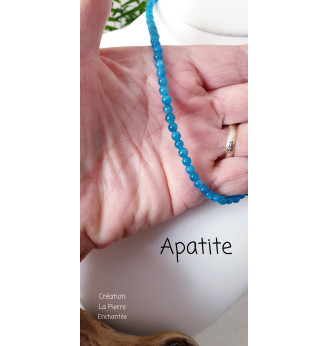 Collier ras de cou en Apatite, 4 mm .