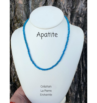 Collier ras de cou en Apatite, 4 mm .