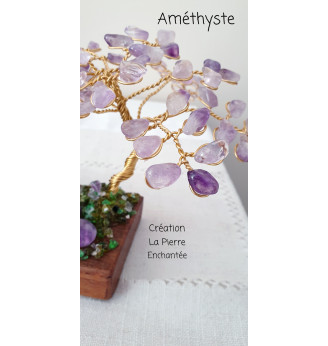 Arbre de vie en Améthyste et Amas de Quartz .