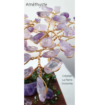 Arbre de vie en Améthyste et Amas de Quartz .