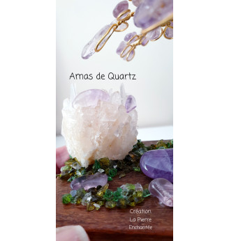 Arbre de vie en Améthyste et Amas de Quartz .