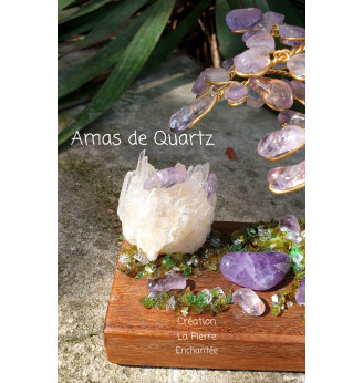 Arbre de vie en Améthyste et Amas de Quartz .