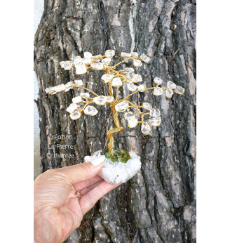 Arbre de vie en Cristal de Roche , sur Amas de Quartz.