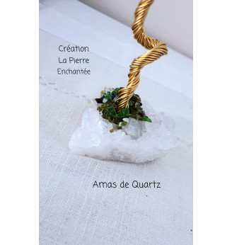 Arbre de vie en Cristal de Roche , sur Amas de Quartz.