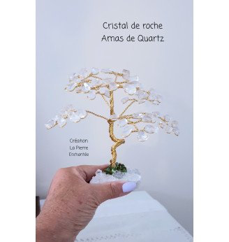 Arbre de vie en Cristal de Roche , sur Amas de Quartz.