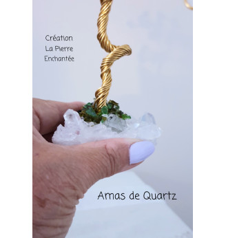 Arbre de vie en Cristal de Roche , sur Amas de Quartz.