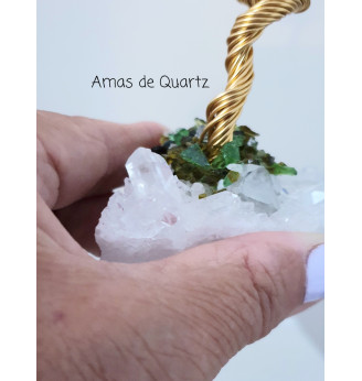Arbre de vie en Cristal de Roche , sur Amas de Quartz.